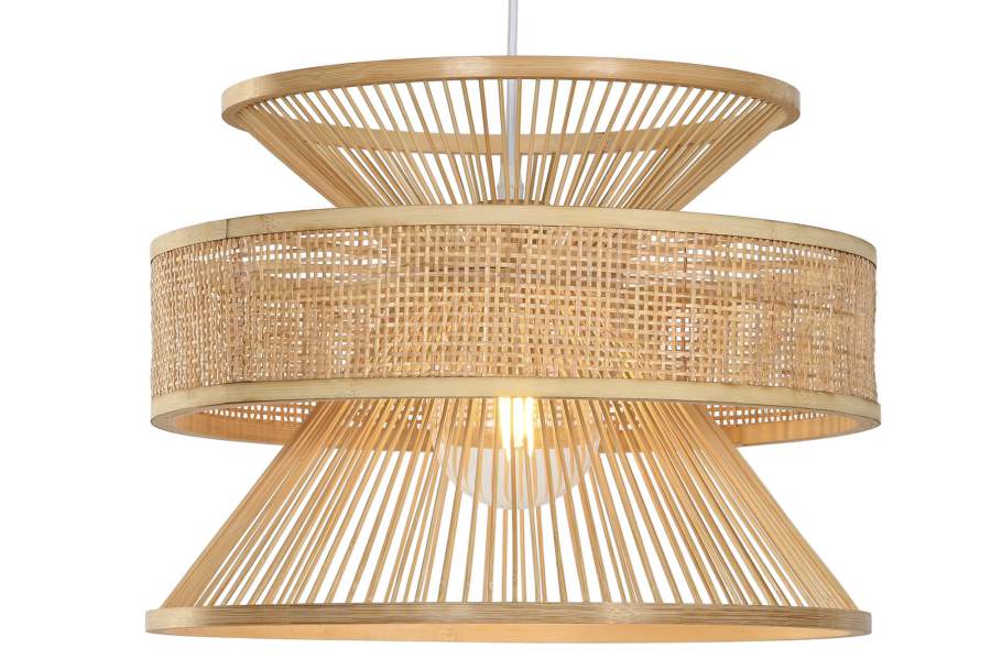 Lámpara de techo bambú ratán