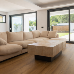 Mesa centro de madera beige