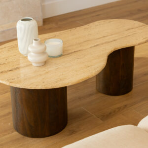 Mesa centro mango piedra beige