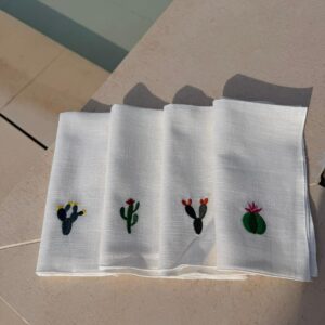 Servilletas de puro lino CACTUS (pack 4)