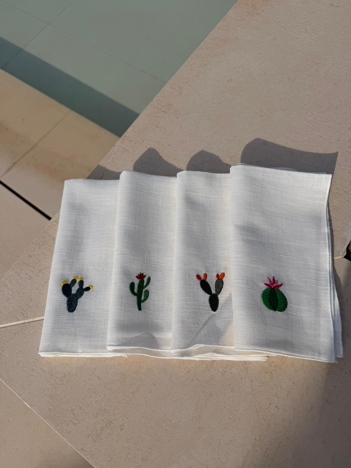 Servilletas de puro lino CACTUS (pack 4)