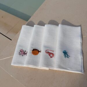 Servilleta marina de lino puro (pack 4)